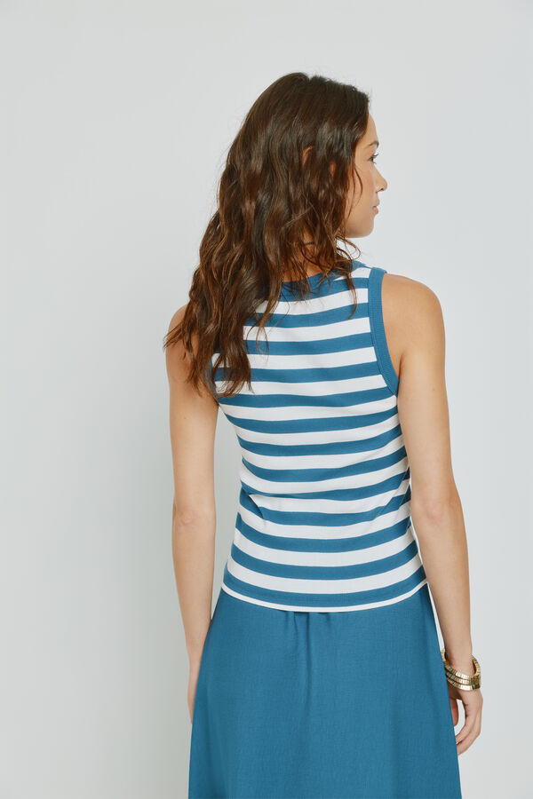 Milano Top nadador de rayas Azul Oscuro