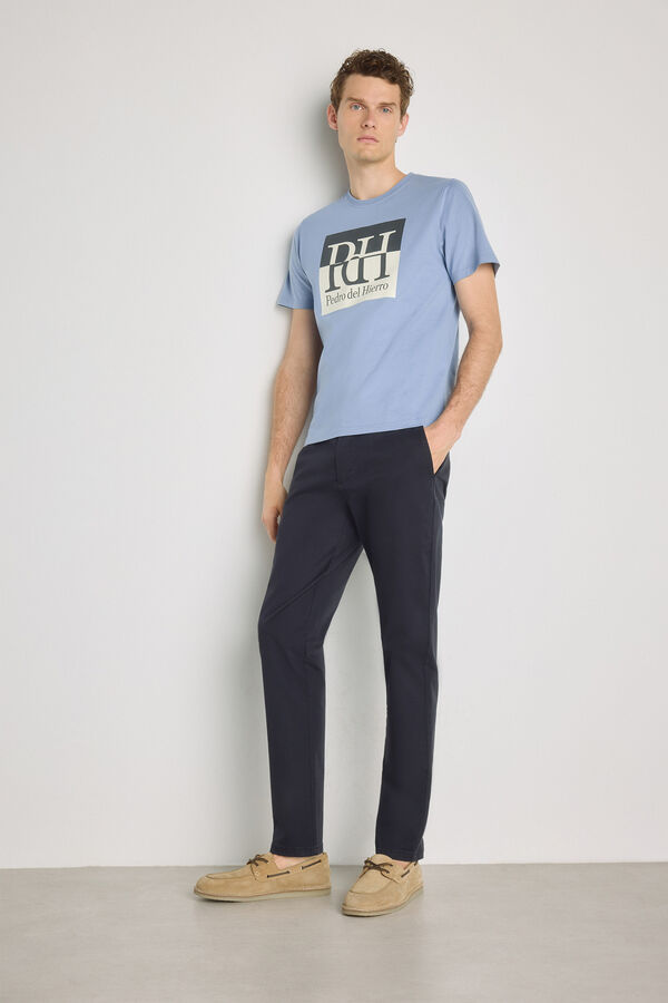 Pedro del Hierro T-shirt de manga curta estampada Azul indigo