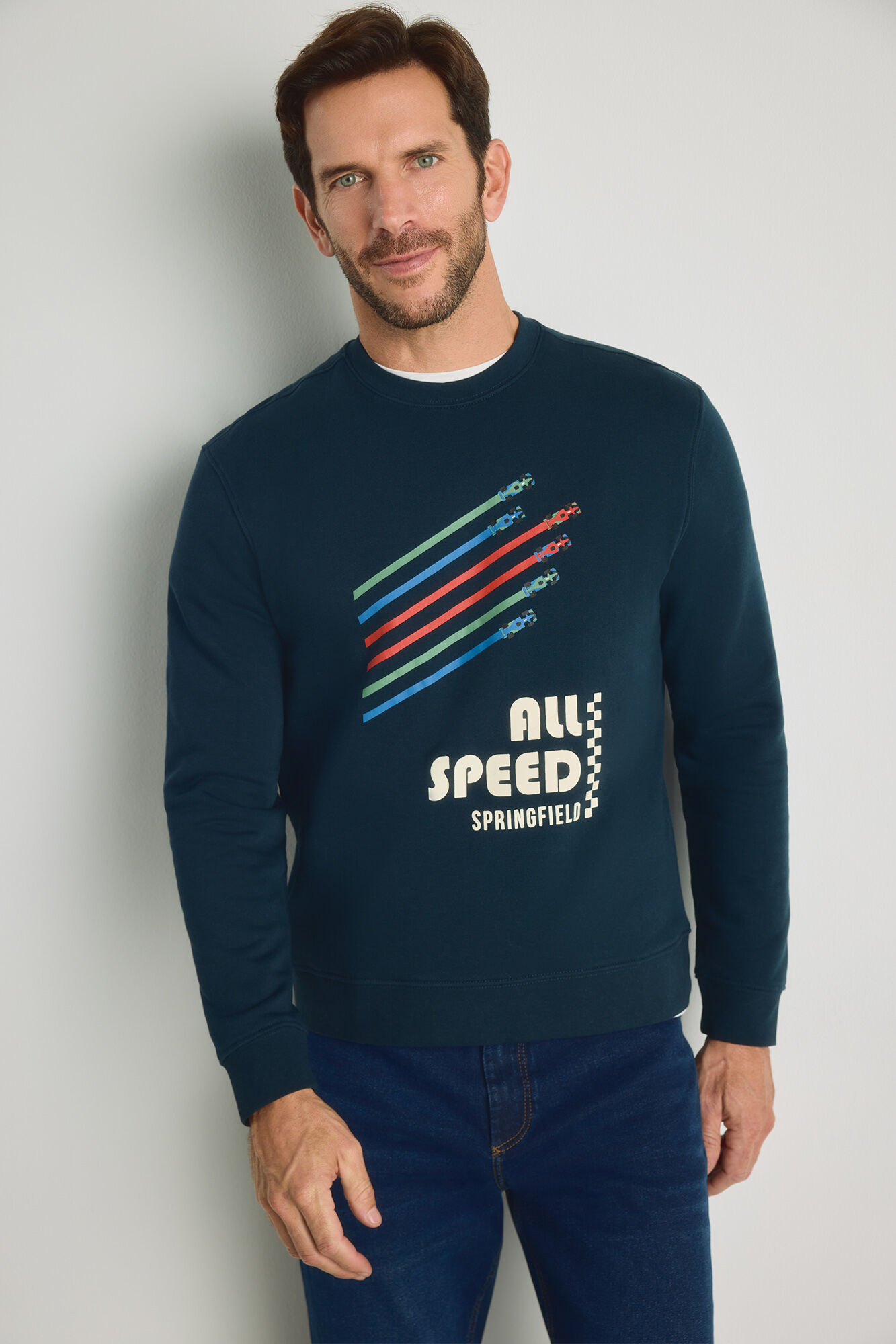 Springfield Sudadera cuello redondo con estampado
