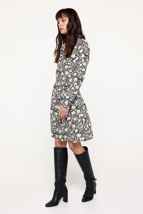 Milano Vestido camiseiro Estampado cinza