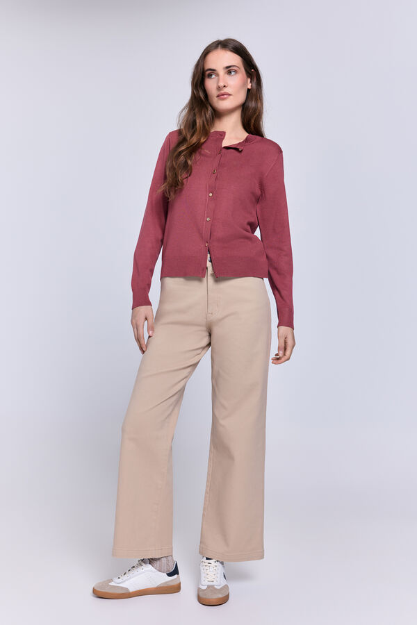 Milano Cardigan fino botones dorados Vino