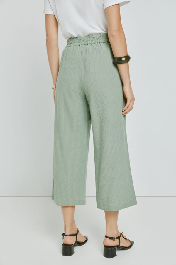 Milano Cal&ccedil;a lisa com cintura el&aacute;stica C&aacute;qui