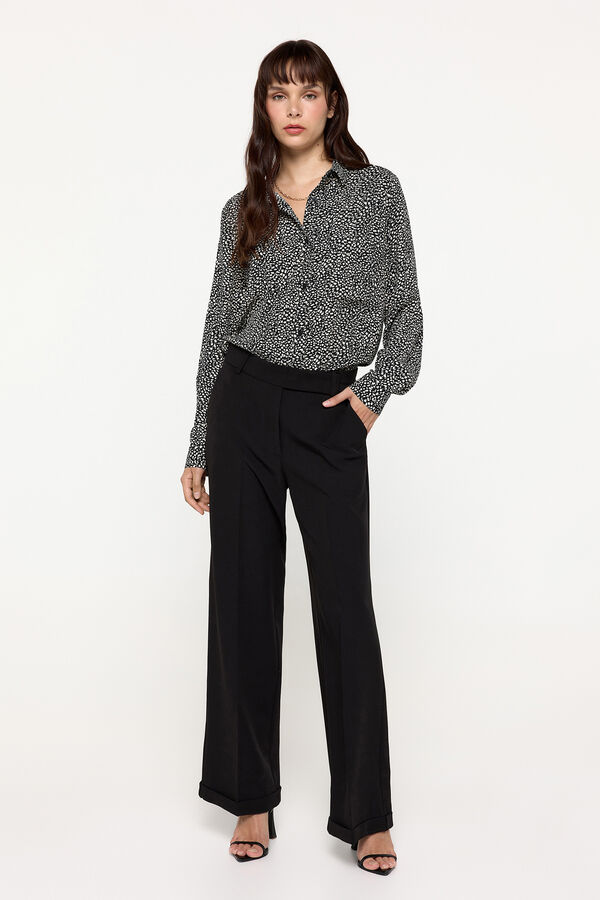 Milano Blusa com bolso fluido Estampado cinza