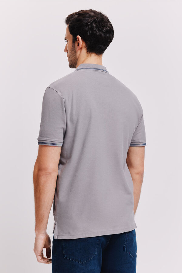 Milano Polo manga curta Cinza medio