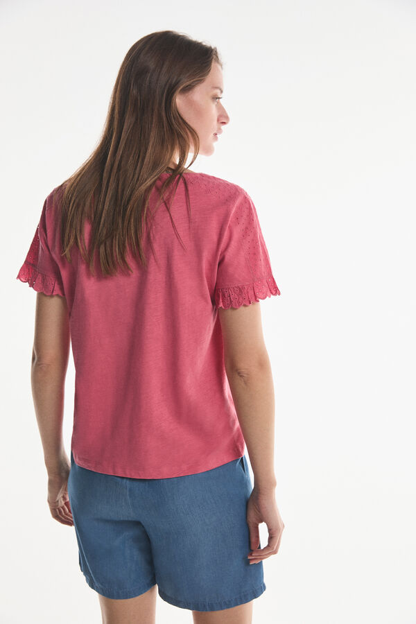 Fifty Outlet T-shirt sustentável combinada Rosa