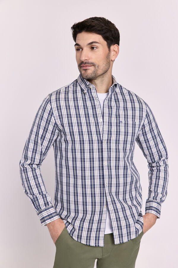 Milano Camisa cuadros relaxed fit Navy