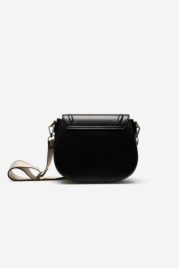 Milano Bolsa de mala de tiracolo com lapela. Preto