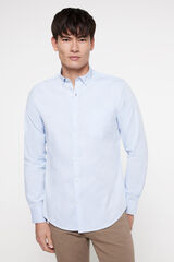 Fifty Outlet Camisa pinpoint lisa Azul