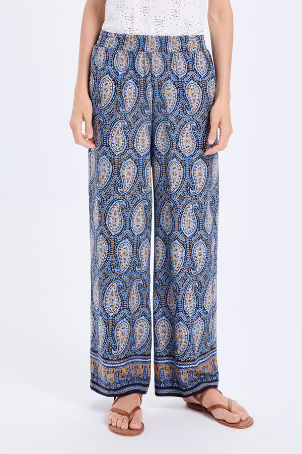 Milano Pantalón fluido estampado Azul