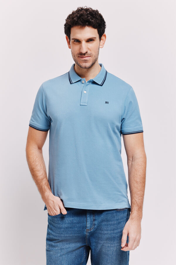 Pedro del Hierro Polo manga curta Azul claro