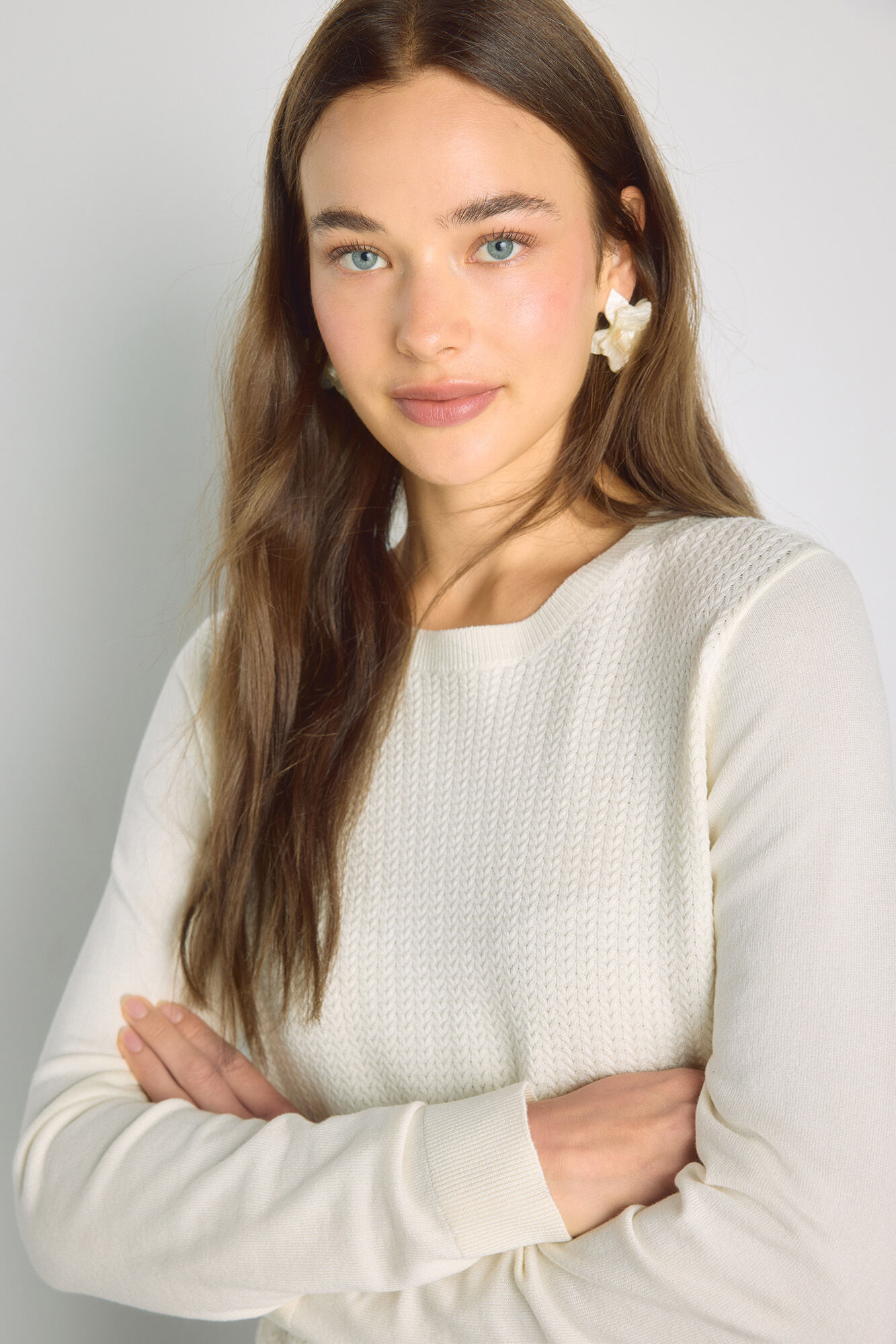 Milano Camisola de gola redonda com estrutura