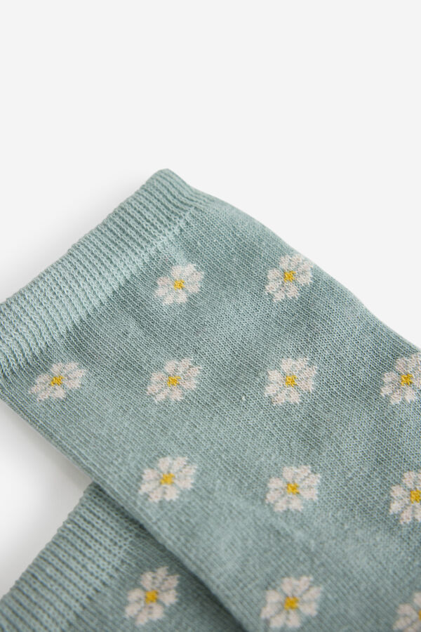 Milano Calcetines flores Azul turquesa