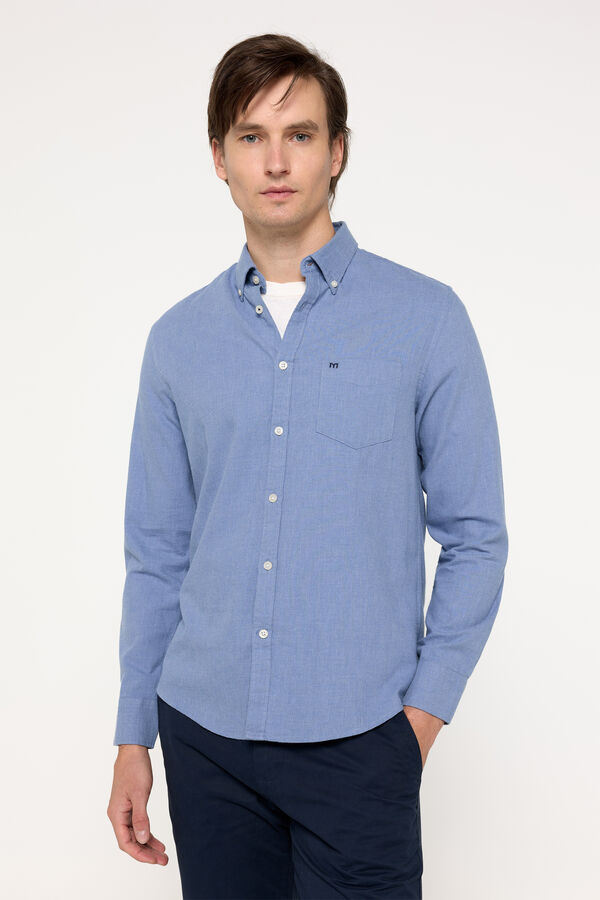 Milano Camisa Twill Lisa Azul Claro