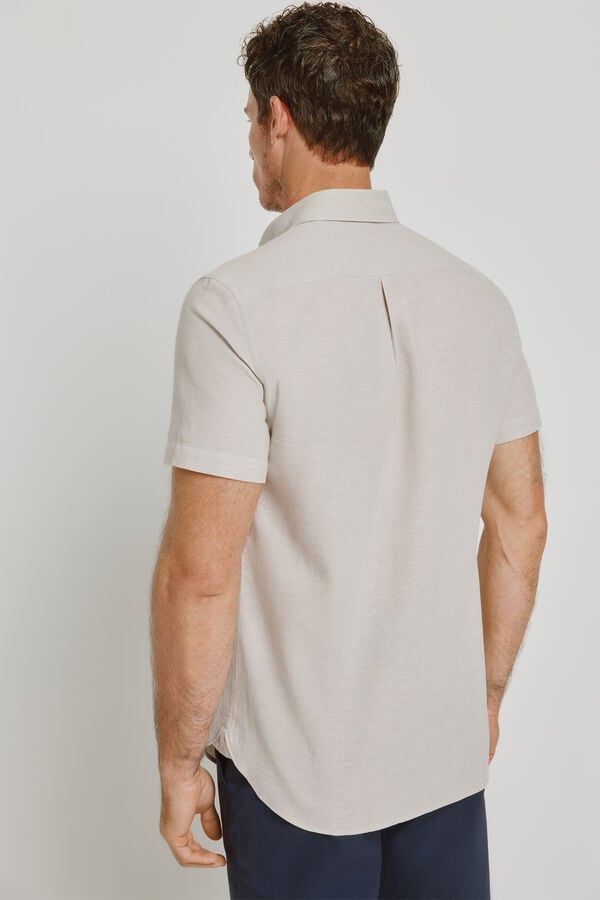 Pedro del Hierro Camisa lisa de manga curta Bege