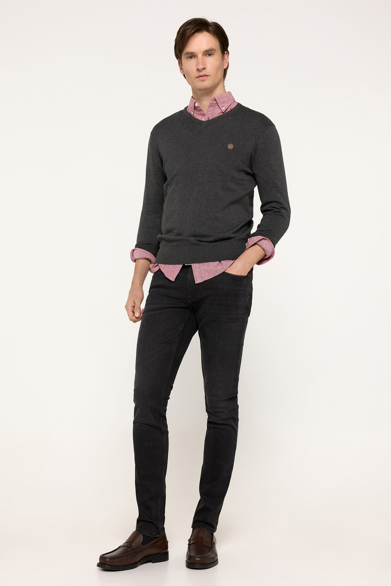 Milano Camisola com gola em bico com patch