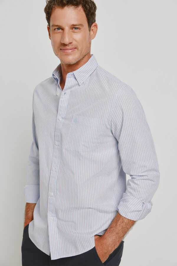 Springfield Camisa de riscas de manga comprida Azul