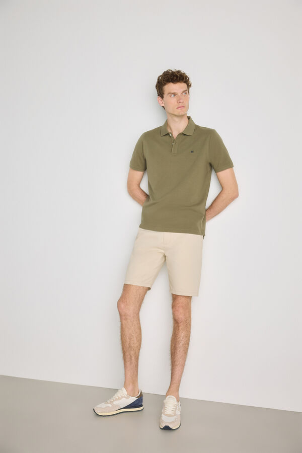 Pedro del Hierro Polo de manga curta C&aacute;qui m&eacute;dio