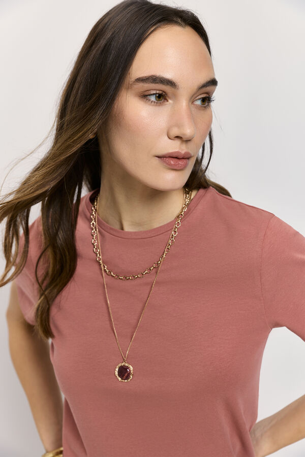 Milano T-shirt manga curta Vinho