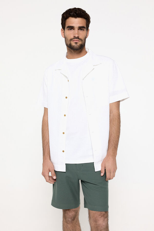 Milano Bermuda Aspeto Linho. Verde