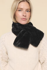 Milano Bufanda de pelo cruzada Negro