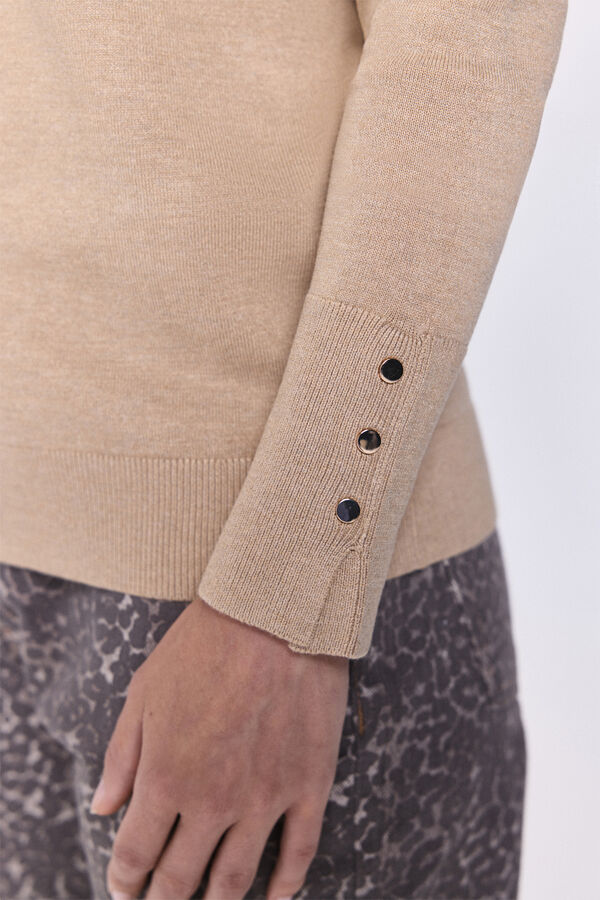 Milano Camisola de gola alta de viscose Camel