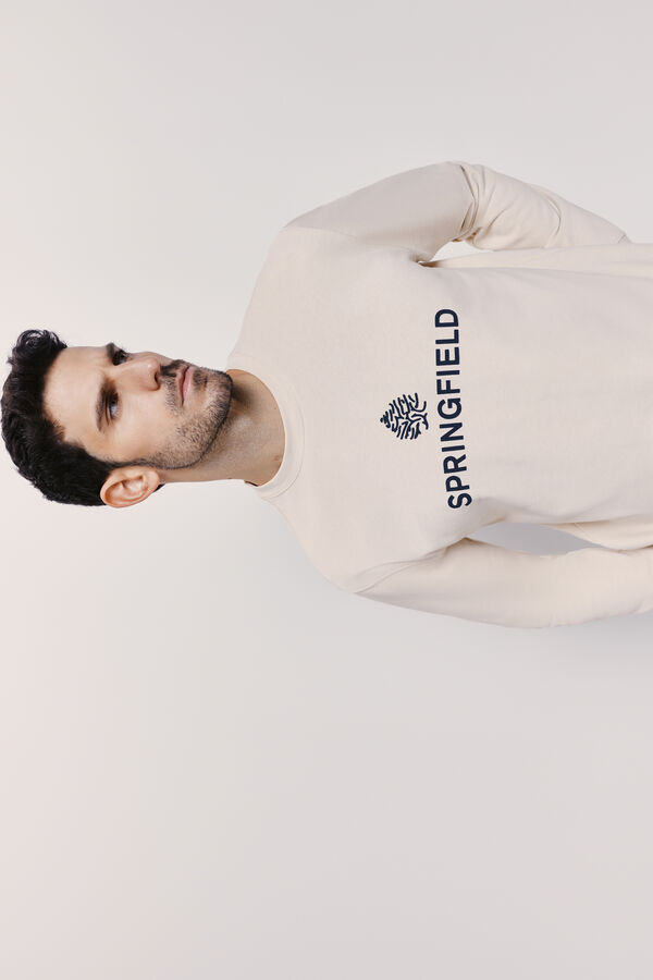 Springfield Sudadera cuello redondo con logo natural