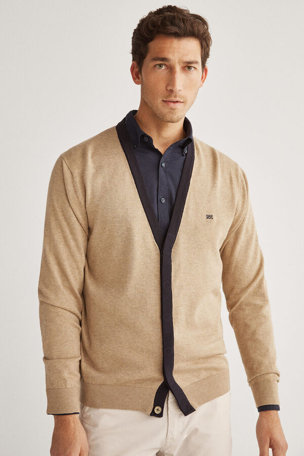 Fifty Outlet Cardigan PDH con cremallera Beige