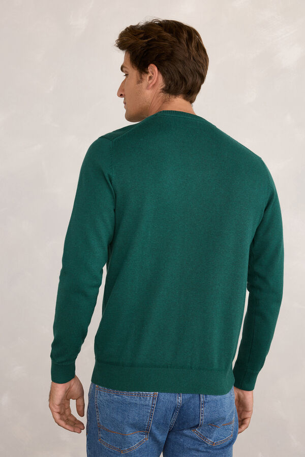 Pedro del Hierro Camisola básico redondo Verde escuro