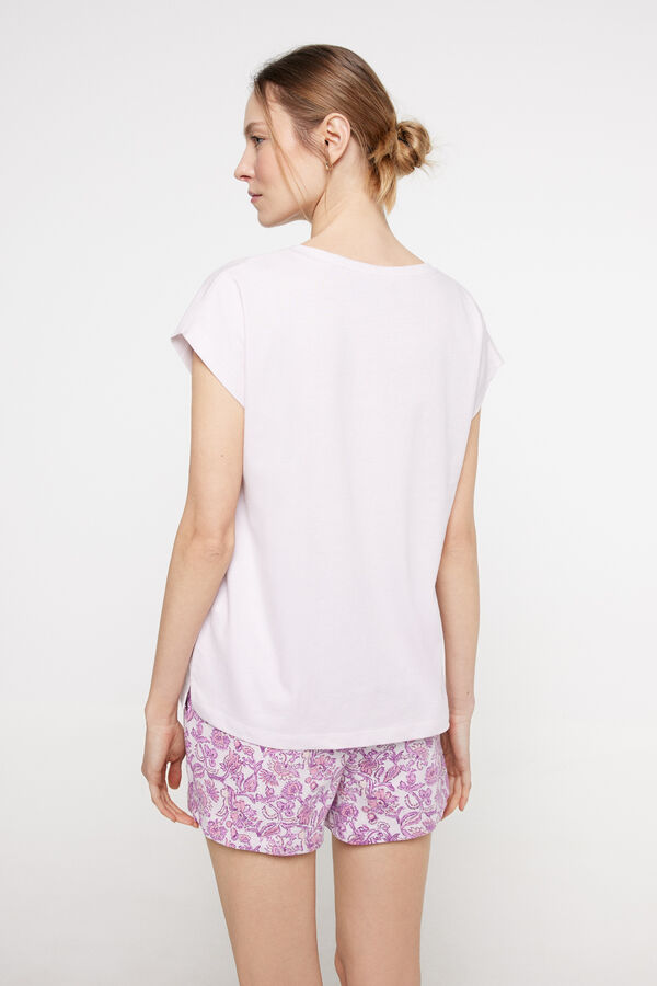 Fifty Outlet Pijama curto estampado Estampado branco