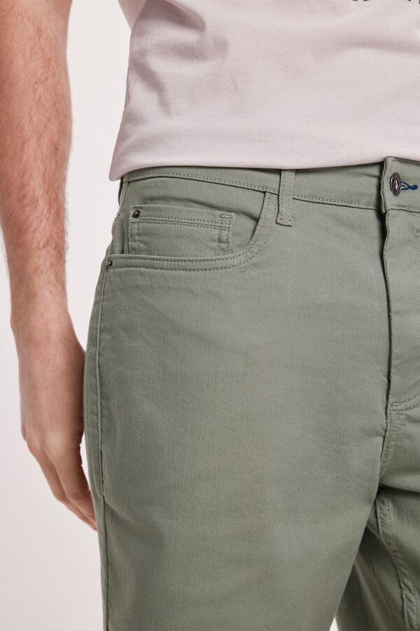 Milano Bermuda 5 Bolsillos Kaki Oscuro