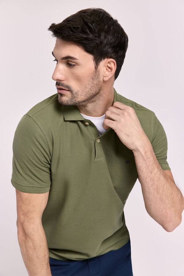 Milano Polo básico manga curta Cáqui escuro
