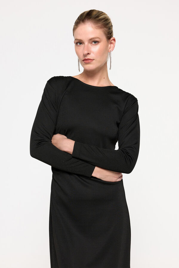 Milano Vestido midi elástico Negro