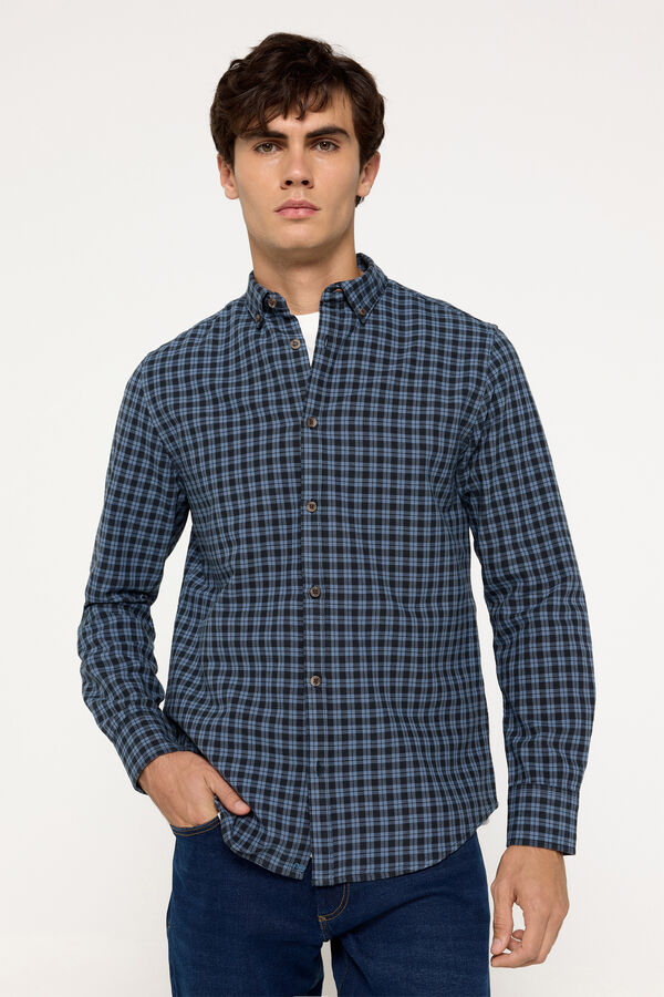 Milano Camisa Oxford Cuadros Azul