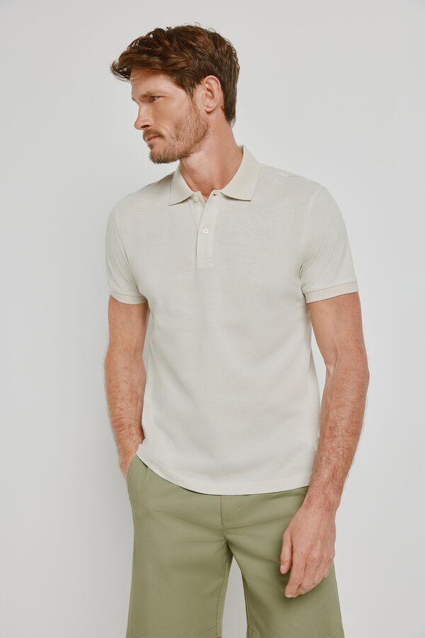 Milano Polo de manga curta Cinza claro