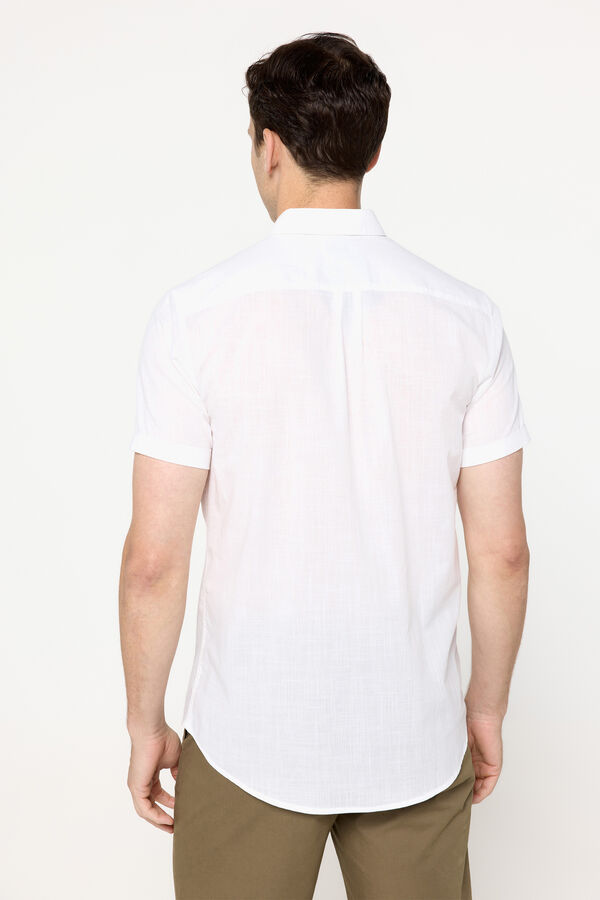Milano Camisa Slub Lisa Blanco