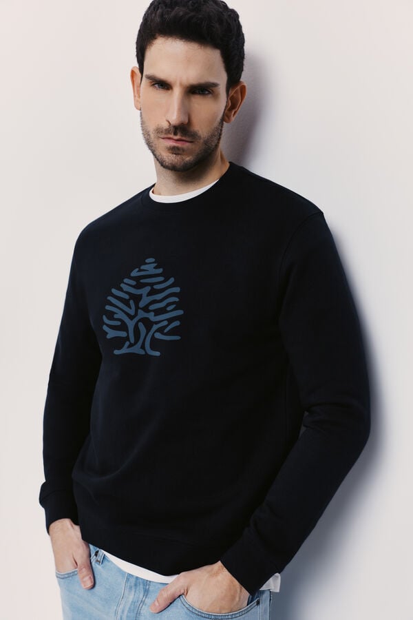 Springfield Sudadera cuello redondo con logo Navy