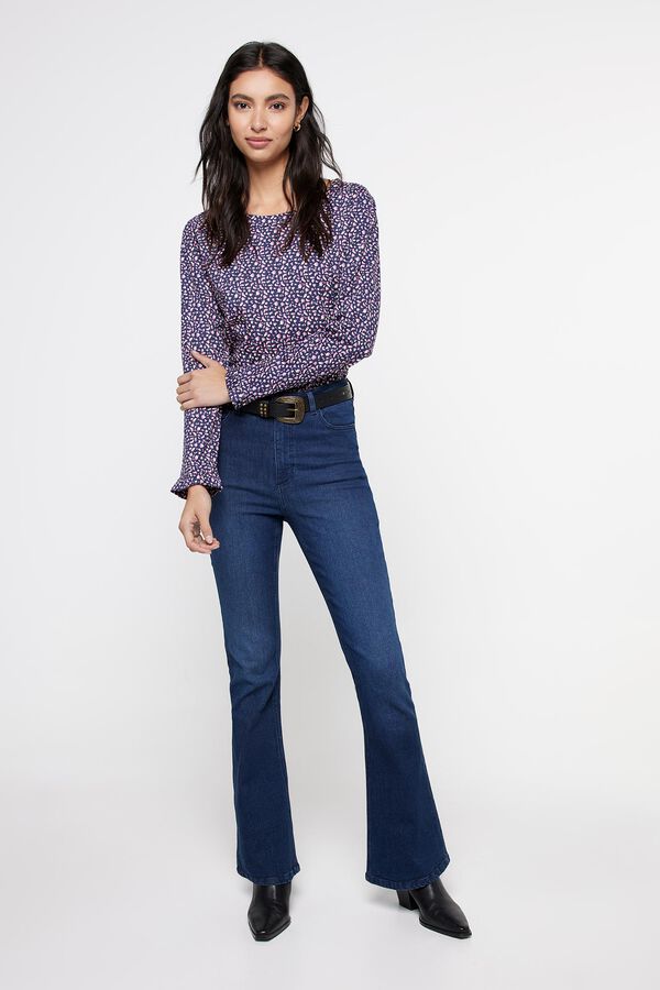 Milano T-shirt estampada manga comprida Estampado azul