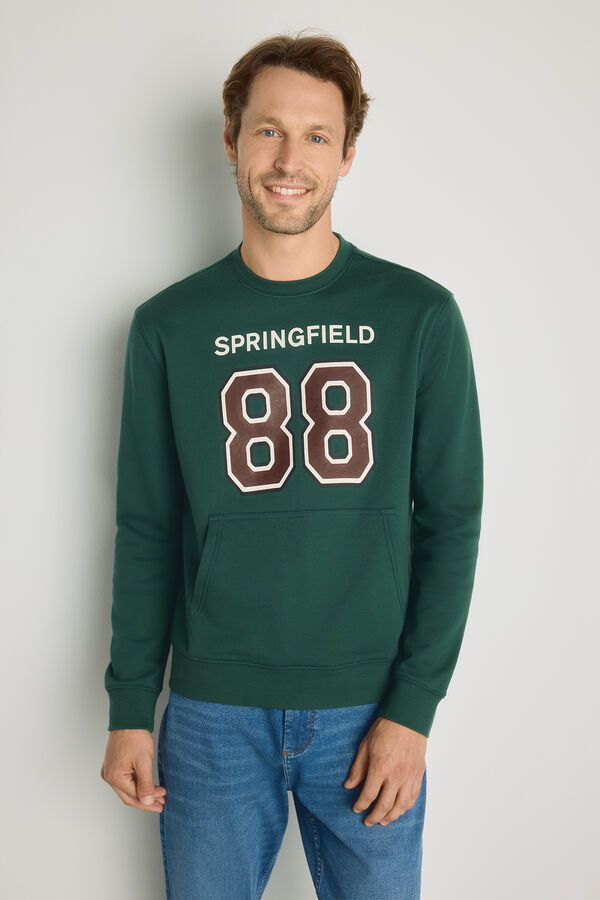 Springfield Sweatshirt gola redonda com logo Verde