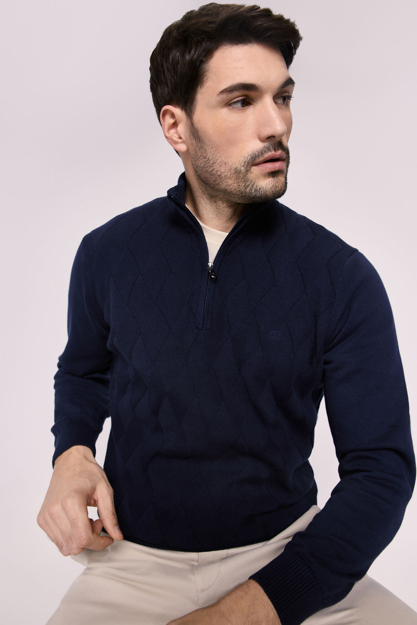 Pedro del Hierro C&aacute;rdigan rombos semicisne cremallera