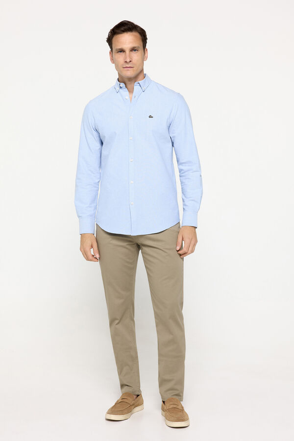 Milano Camisa Oxford bordada Azul