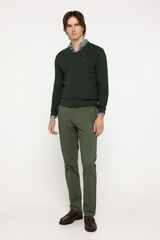 Milano Jersey Cuello Pico Microestructura Verde