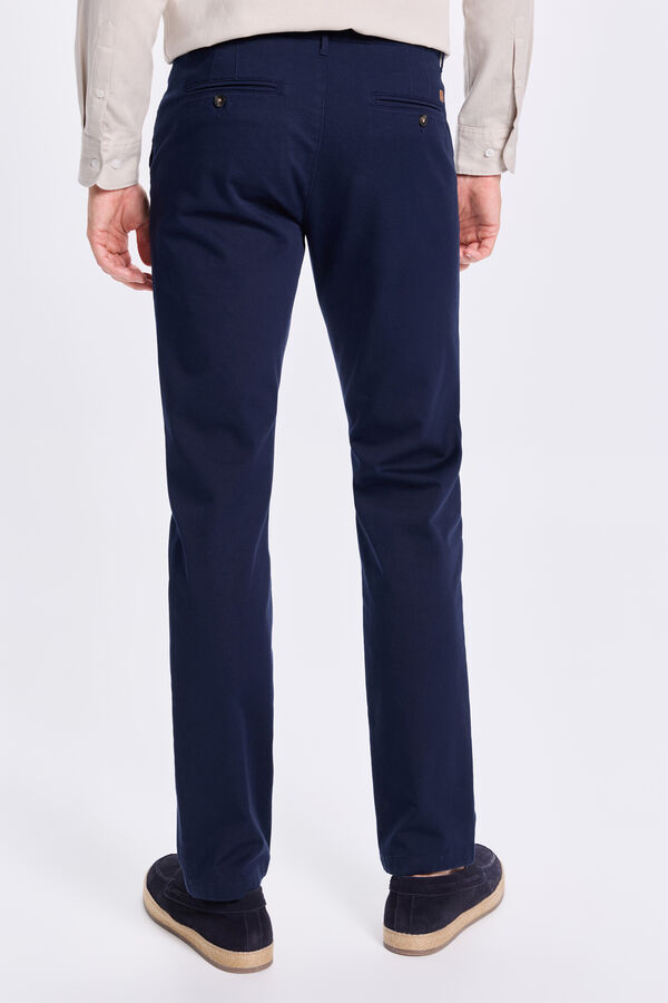 Milano Pantalón Chino Liso Slim Marinho