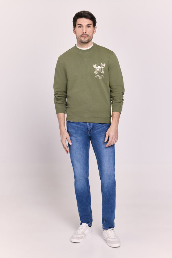 Milano Sudadera cuello redondo Kaki Oscuro