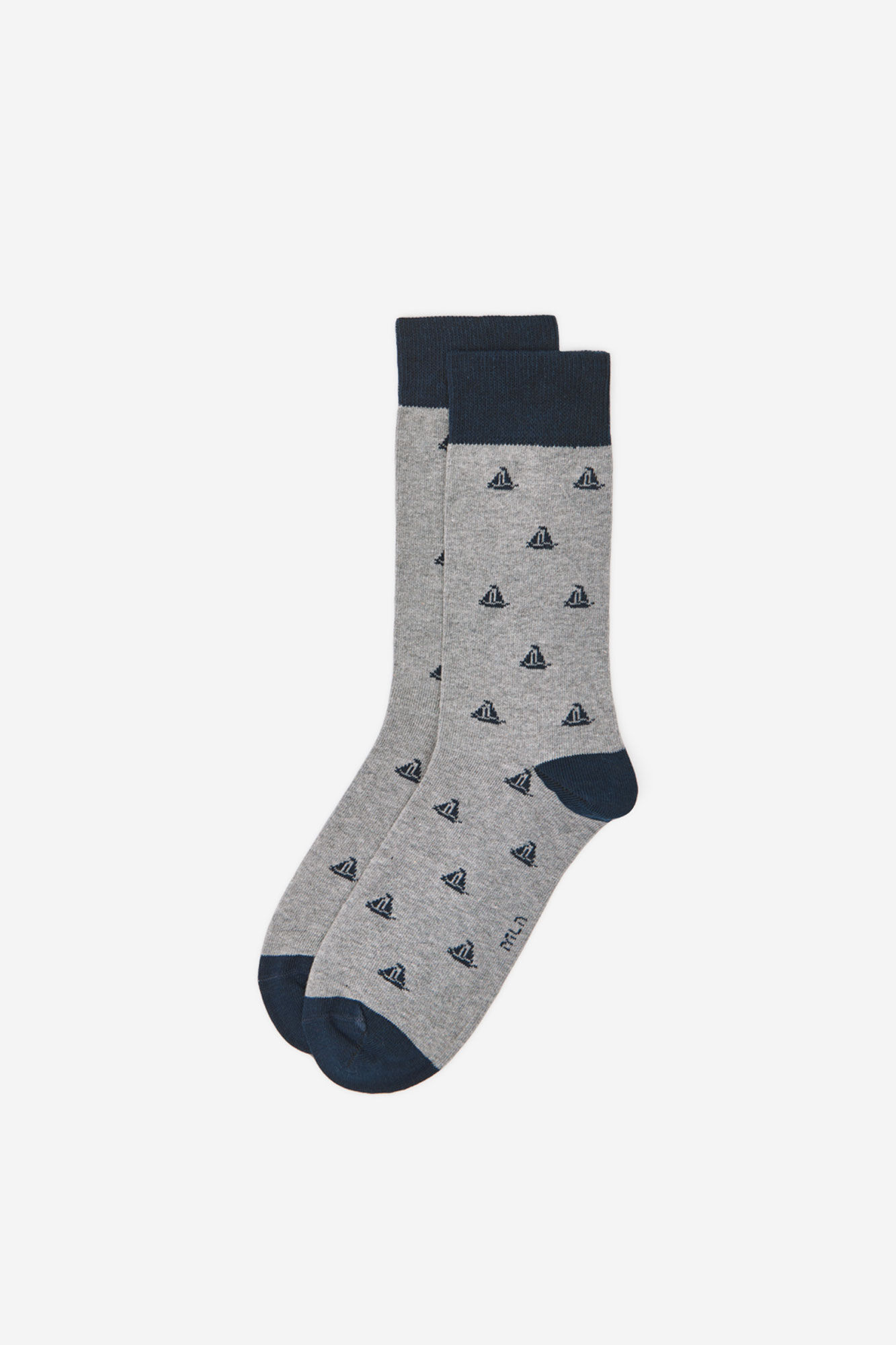 Milano Meia com padr&atilde;o de barcos