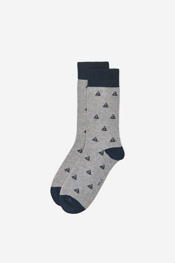 Milano Calcet&iacute;n dibujo barcos Gris