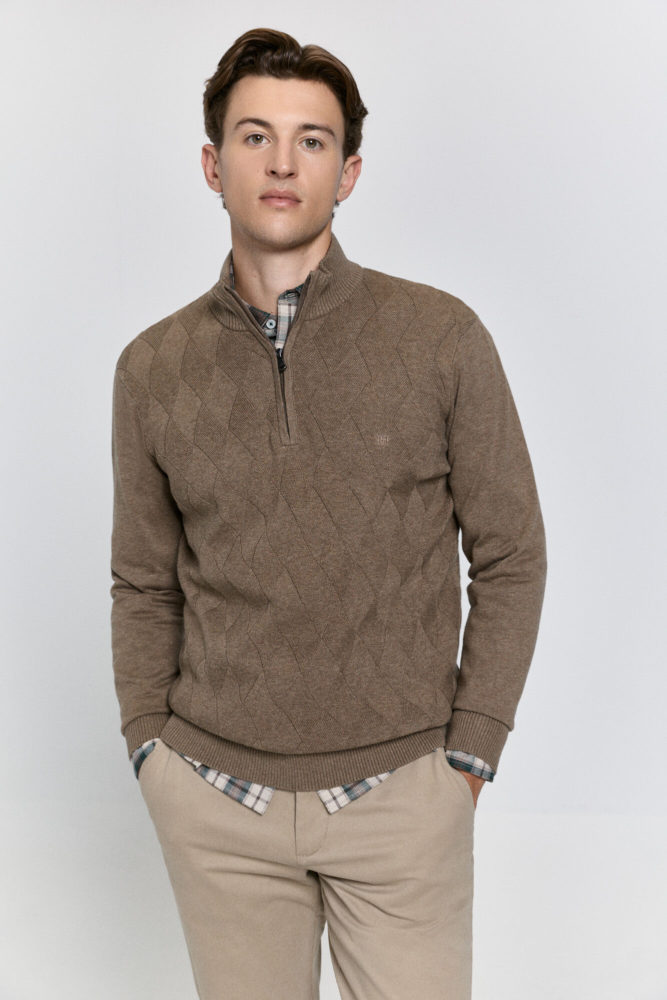 Pedro del Hierro Fecho-&Eacute;clair semitransparente e casaco de malha