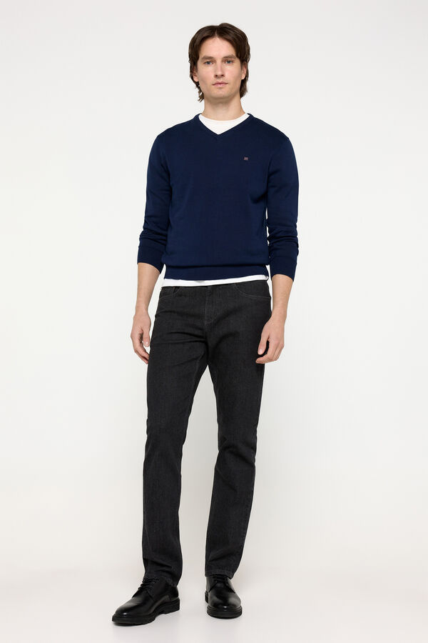 Pedro del Hierro Jersey basico PDH cuello pico Navy