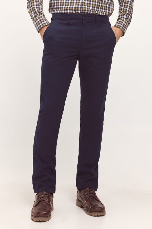 Milano Pantal&oacute;n Chino B&aacute;sico Liso Navy