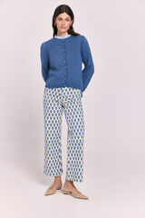 Milano Cardigan de punto manga abullonada Azul