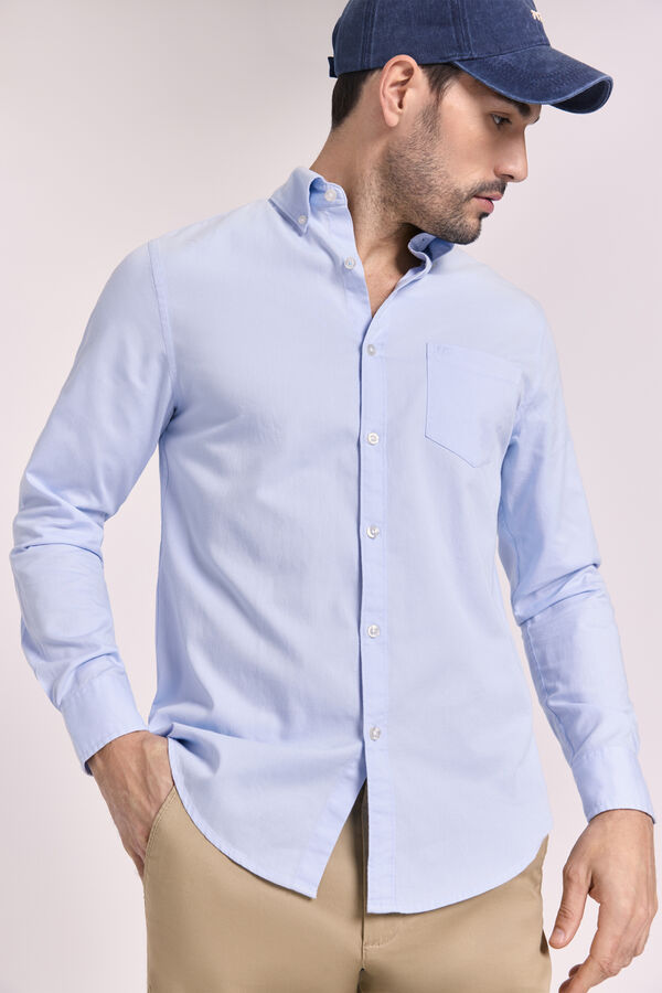 Milano Camisa lisa relaxed fit Azul Claro